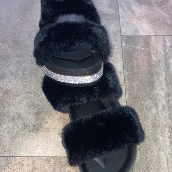 SPARKLING GLITTER FAUX FUR SPARKLE PLATFORMS - Picture 5 of 6